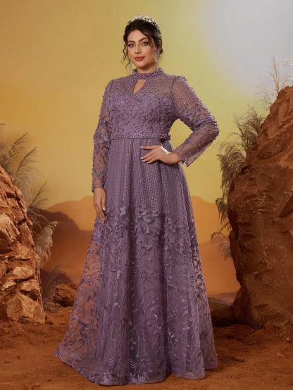 Leely Women's Elegant Sweetheart Cloak Sleeve Lace A-Line Dress