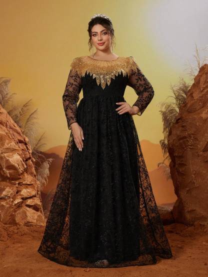 Leely Women's Elegant Sweetheart Cloak Sleeve Lace A-Line Dress
