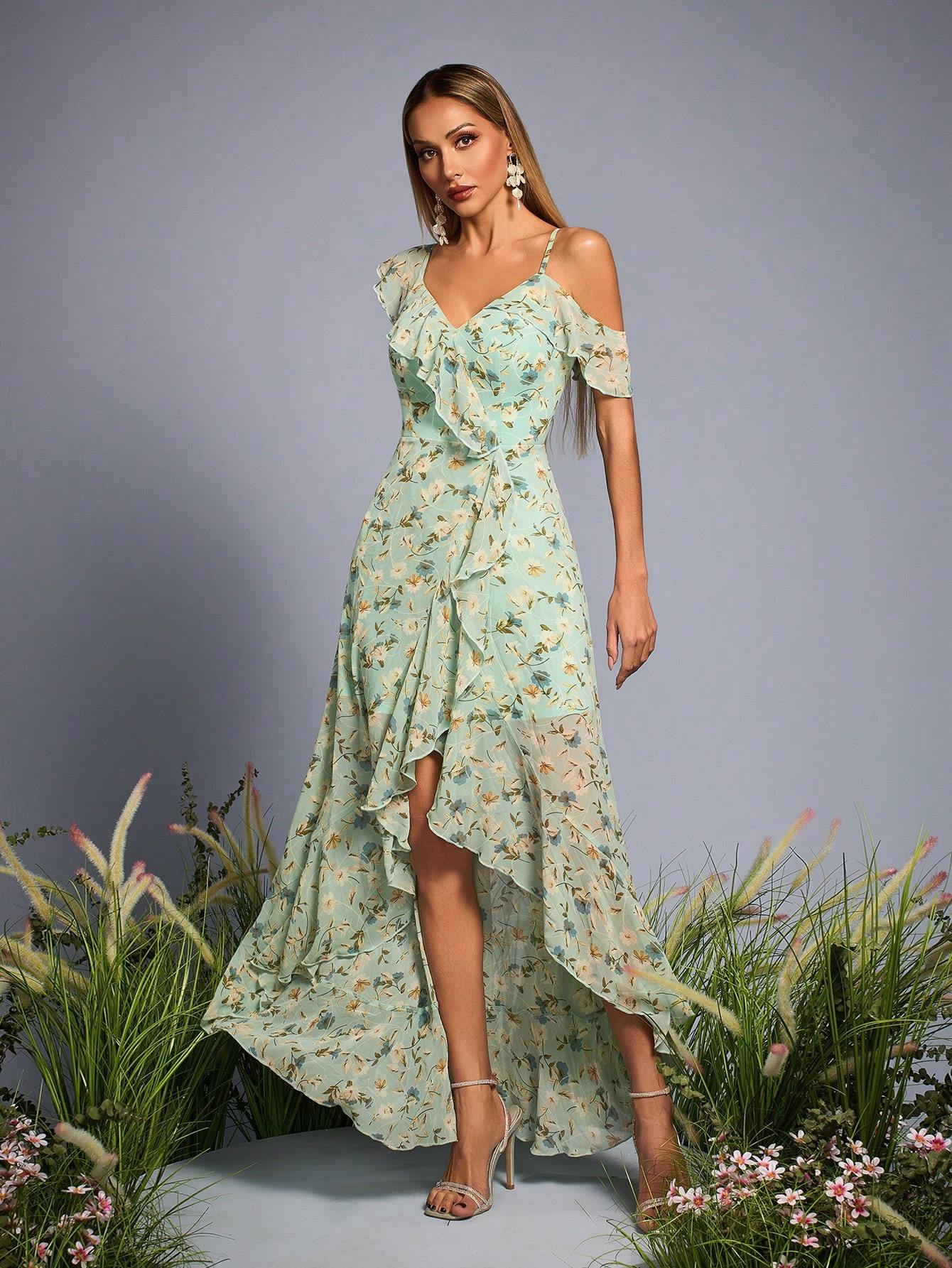 Leely Elegant Asymmetrical Neck Sleeveless Party Dresses