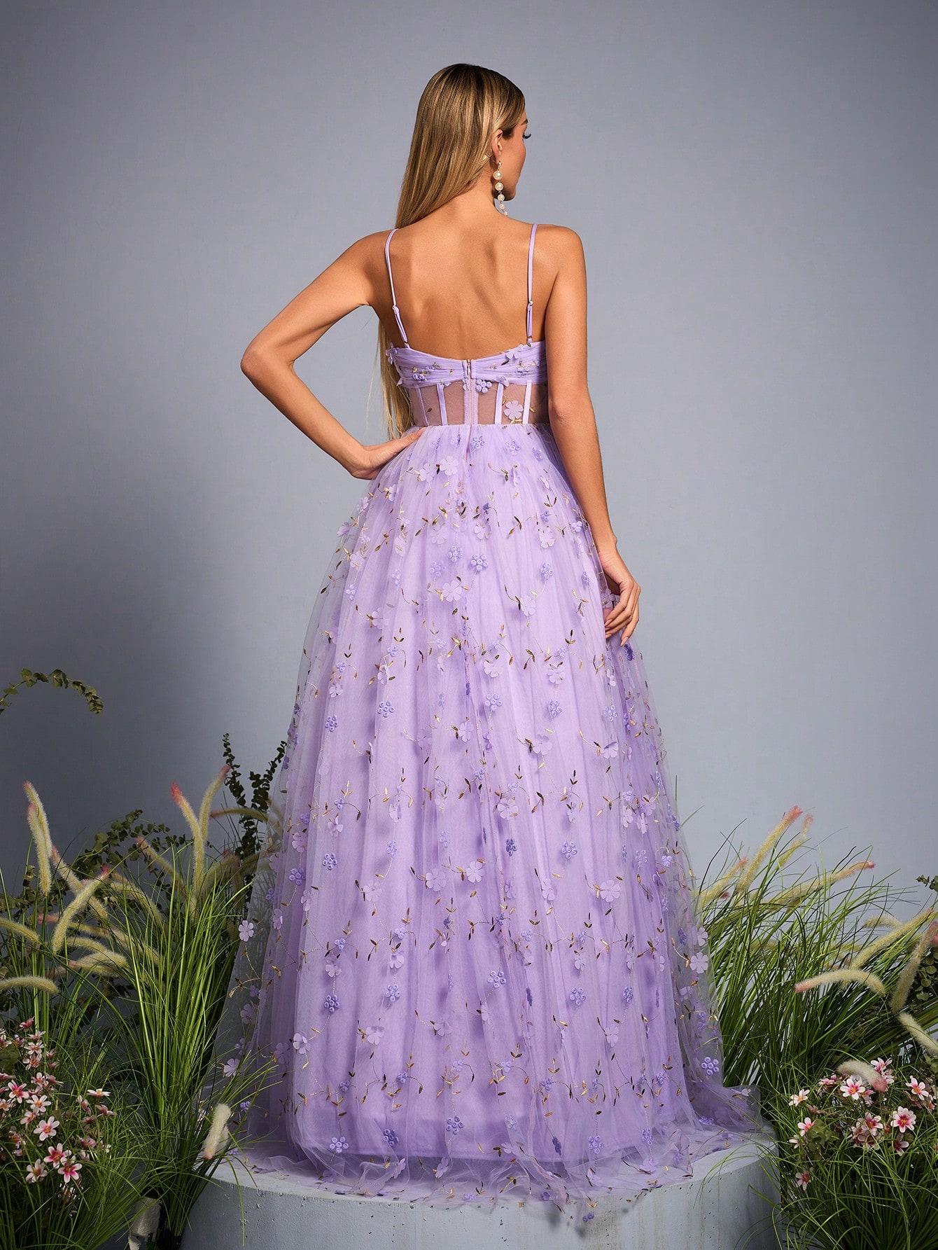 Leely Elegant Spaghetti Straps Sleeveless Evening Gown