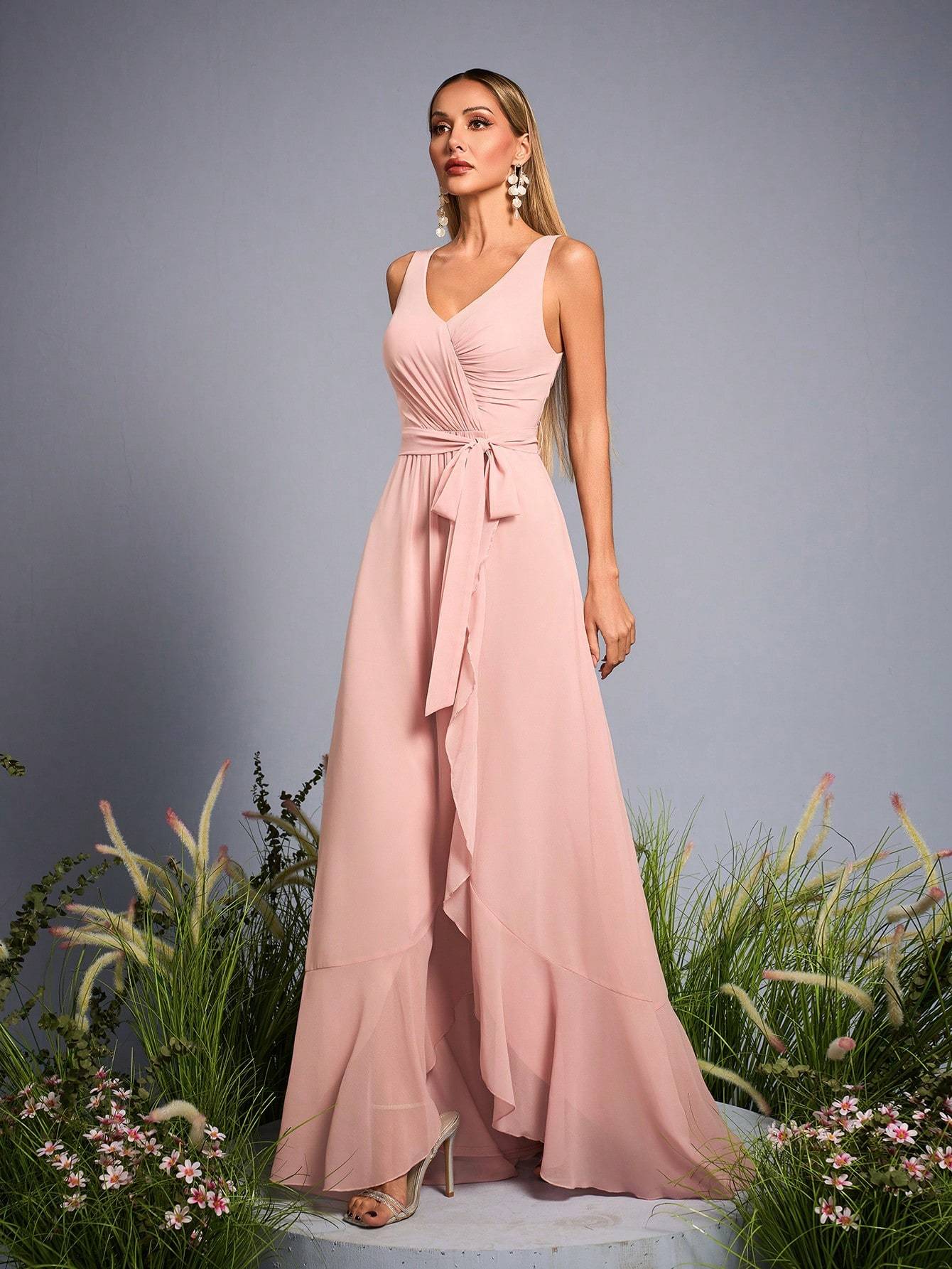 Leely Women's Elegant Sweetheart Cloak Sleeve Lace A-Line Dress