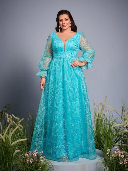 Leely Women's Elegant Sweetheart Cloak Sleeve Lace A-Line Dress