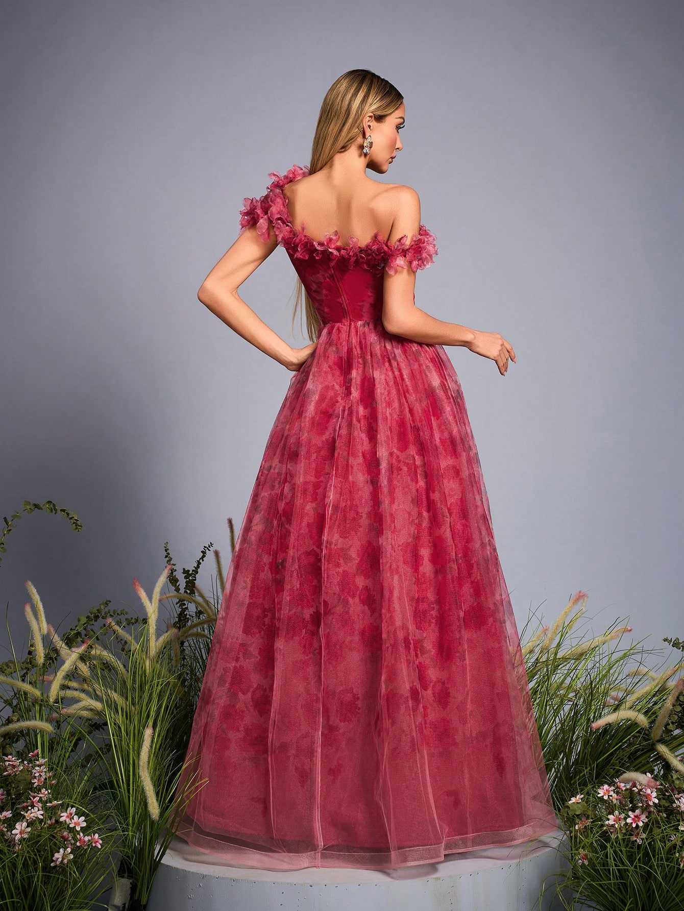 Leely Elegant One Shoulder Sleeveless Evening Gown