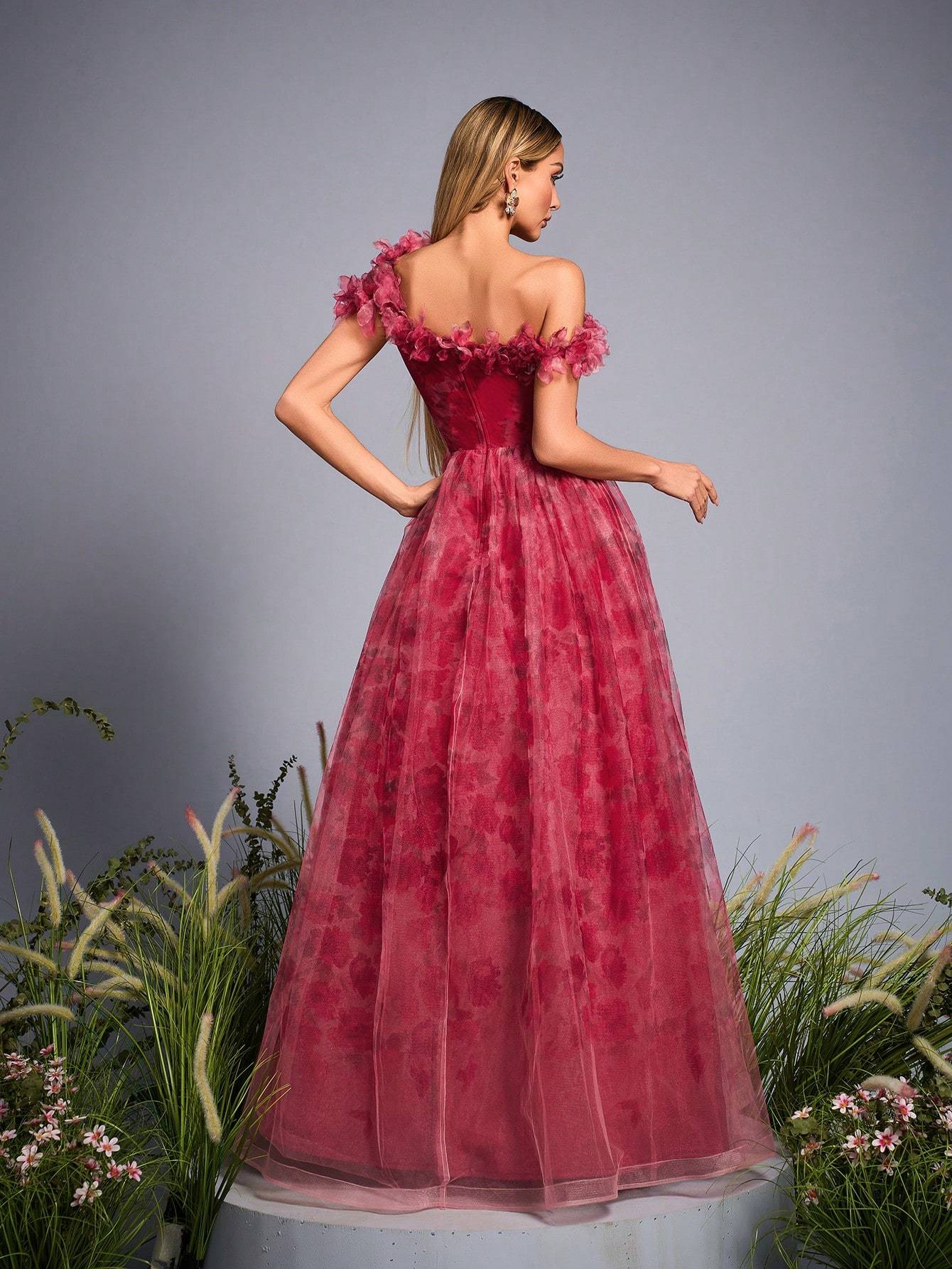 Leely Elegant One Shoulder Sleeveless Evening Gown