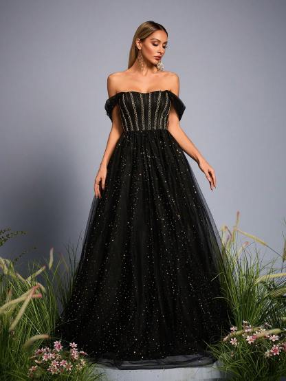 Leely Women's Elegant Sweetheart Cloak Sleeve Lace A-Line Dress