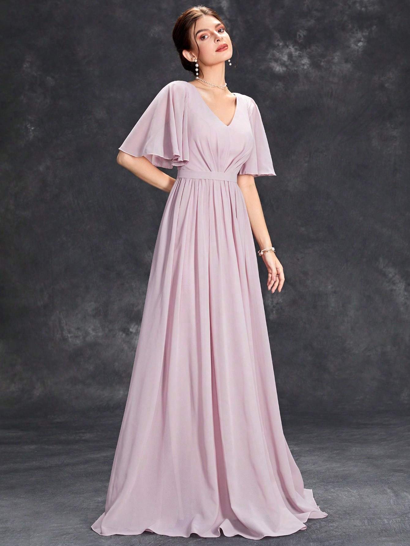 Leely Women's Elegant Sweetheart Cloak Sleeve Lace A-Line Dress