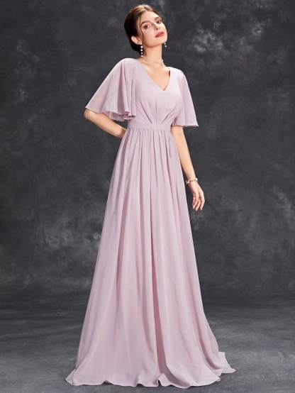 Leely Women's Elegant Sweetheart Cloak Sleeve Lace A-Line Dress