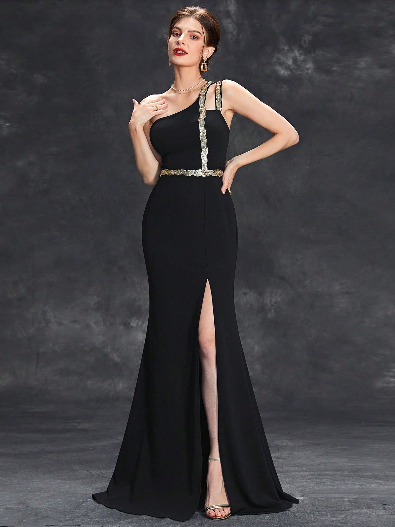 Leely Women's Elegant Sweetheart Cloak Sleeve Lace A-Line Dress