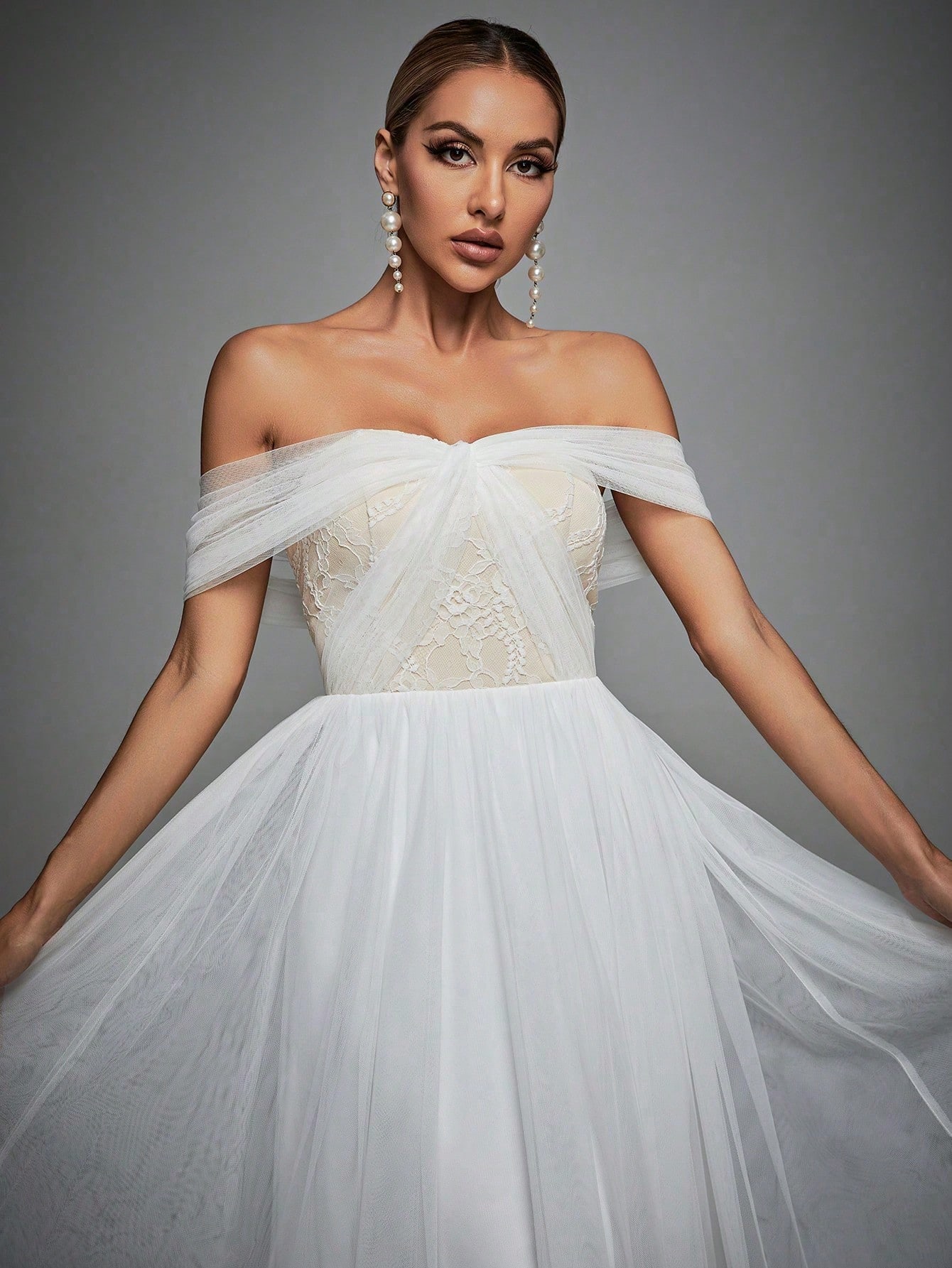 Leely Elegant Off The Shoulder Sleeveless A Line Evening Gown