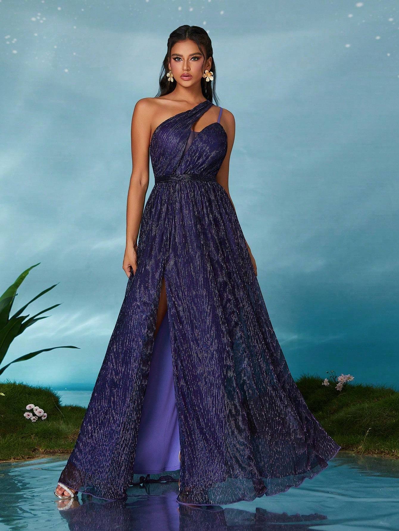 Leely Women's Elegant Sweetheart Cloak Sleeve Lace A-Line Dress