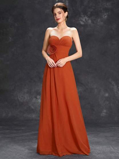 Leely Elegant Strapless Sleeveless Evening Gown