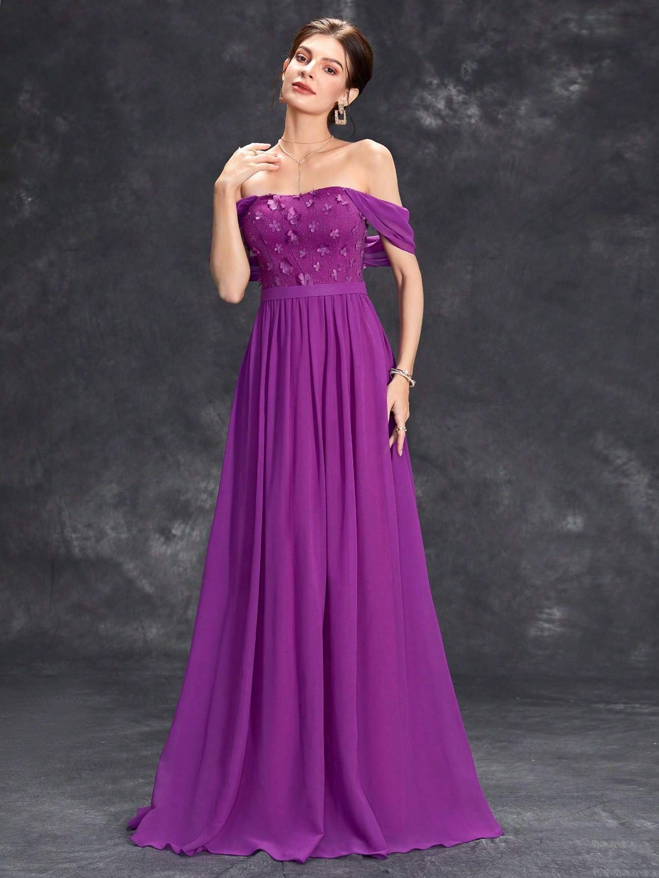 Leely Women's Elegant Sweetheart Cloak Sleeve Lace A-Line Dress