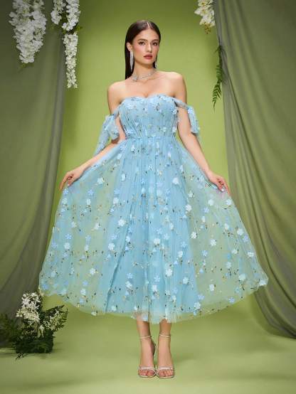 Leely Women's Elegant Sweetheart Sleeveless Prom Dress