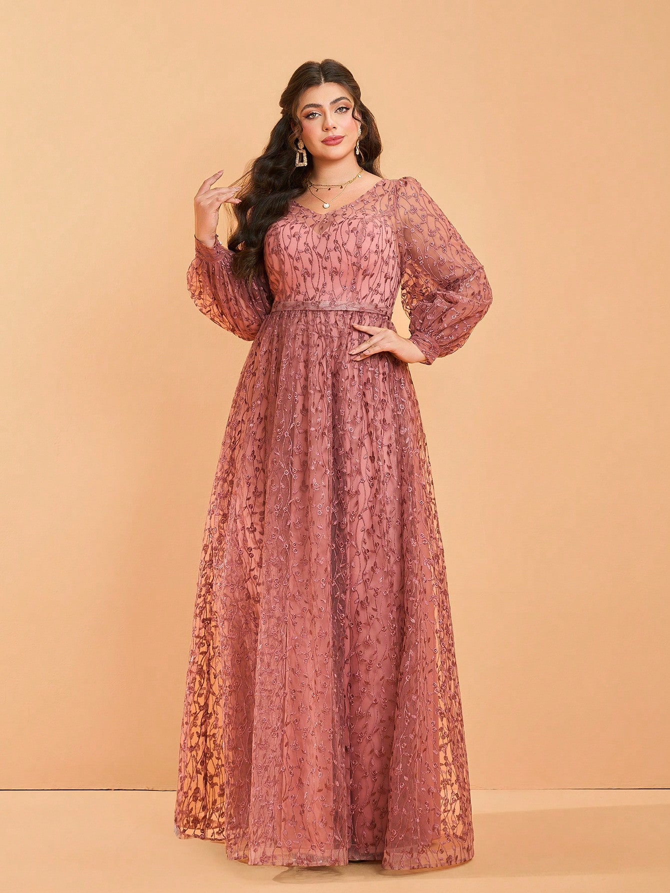 Leely Women's Elegant Sweetheart Cloak Sleeve Lace A-Line Dress