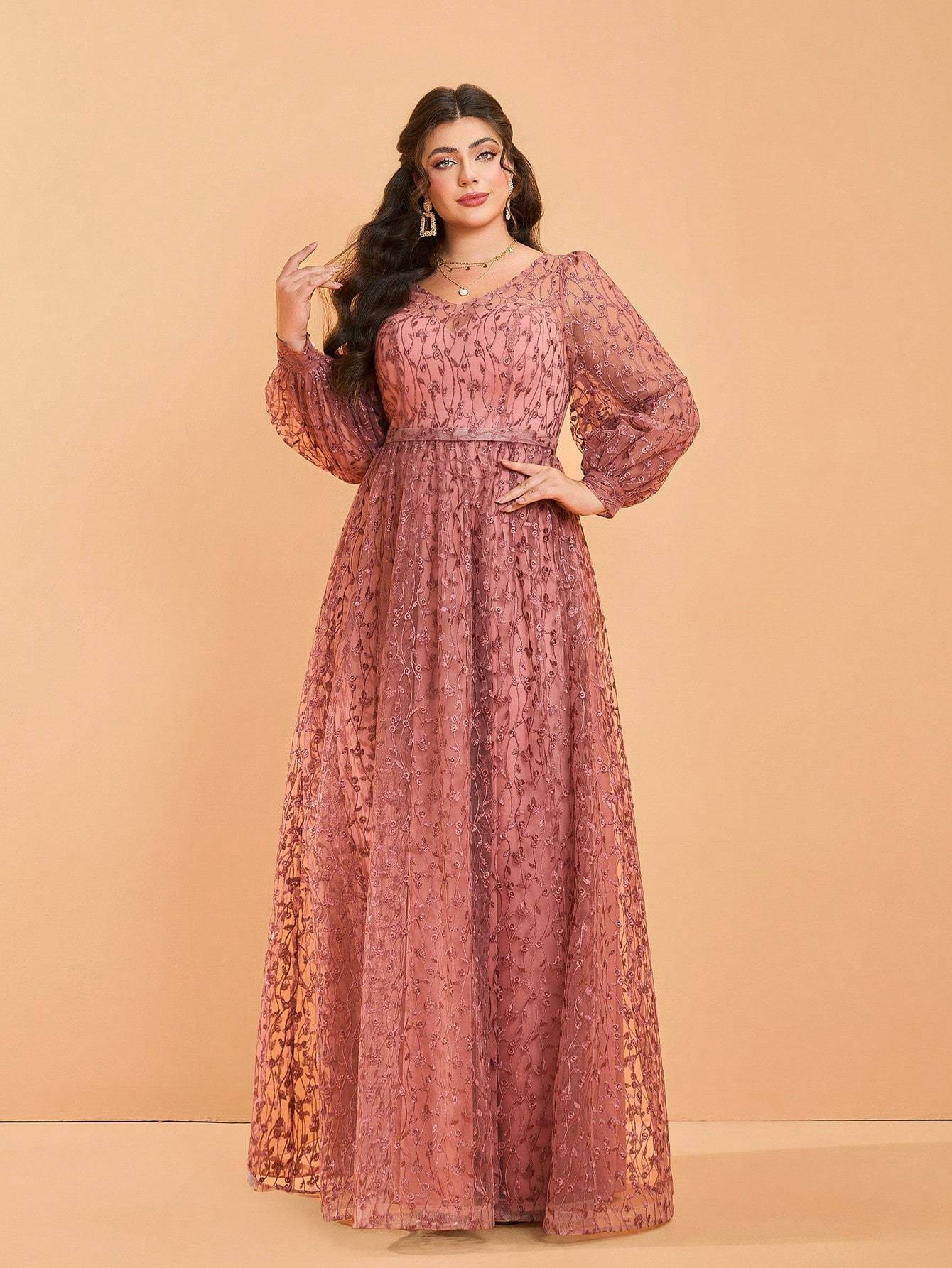 Leely Women's Elegant Sweetheart Cloak Sleeve Lace A-Line Dress