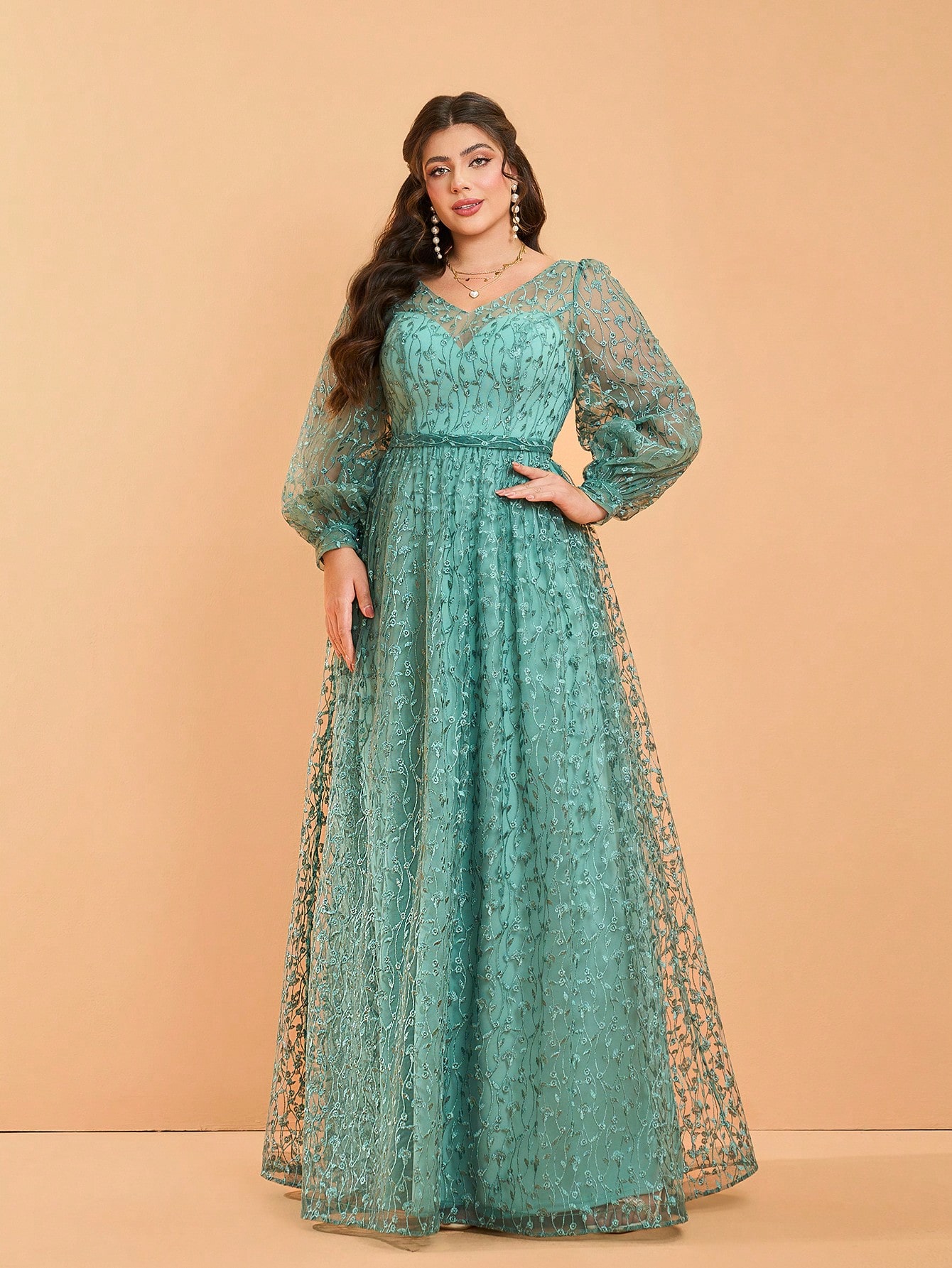 Leely Women's Elegant Sweetheart Cloak Sleeve Lace A-Line Dress