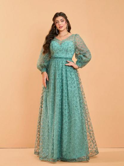 Leely Women's Elegant Sweetheart Cloak Sleeve Lace A-Line Dress