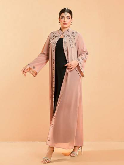 Leely Women's Elegant Sweetheart Cloak Sleeve Lace A-Line Dress