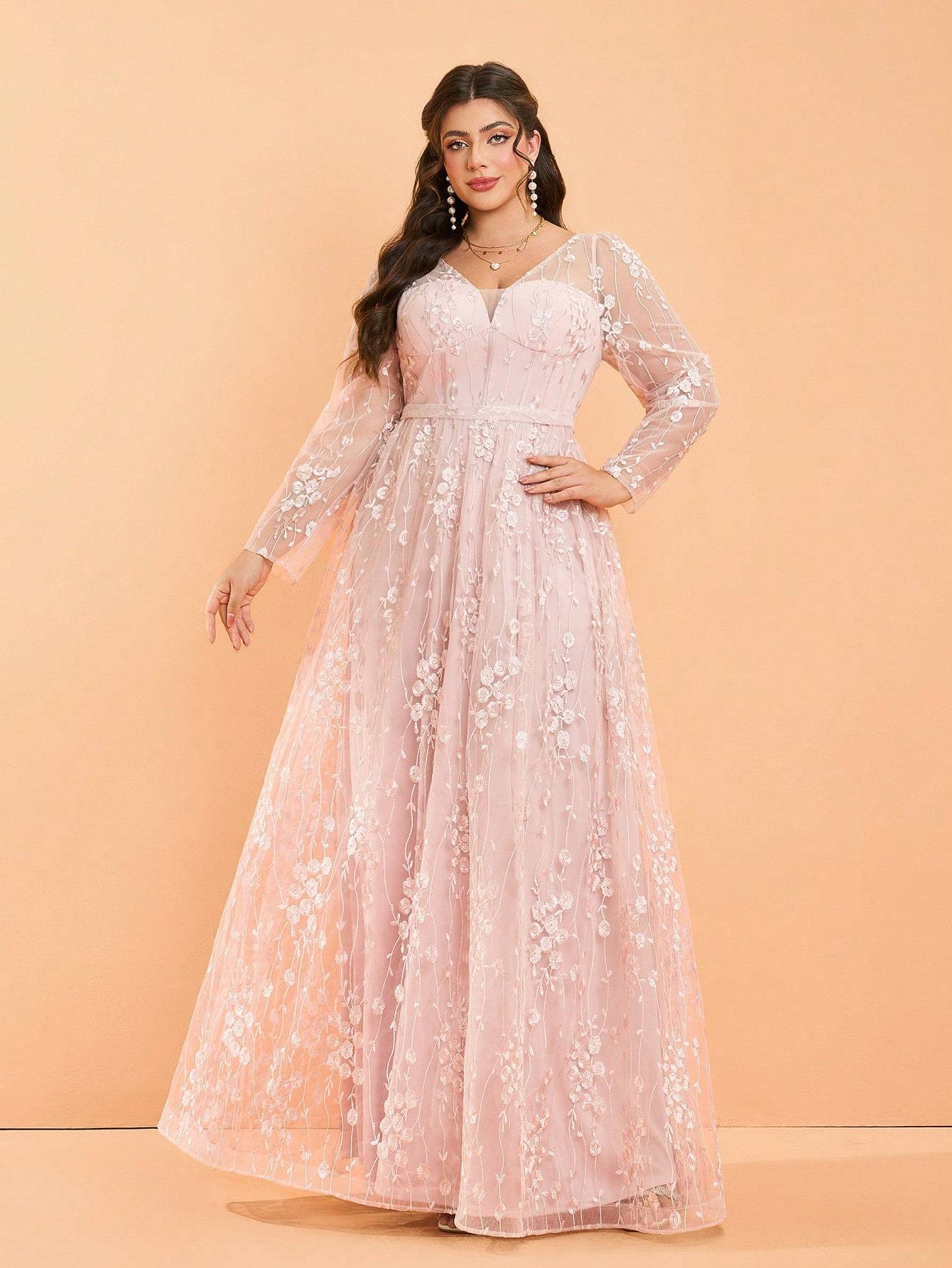 Leely Women's Elegant Sweetheart Cloak Sleeve Lace A-Line Dress
