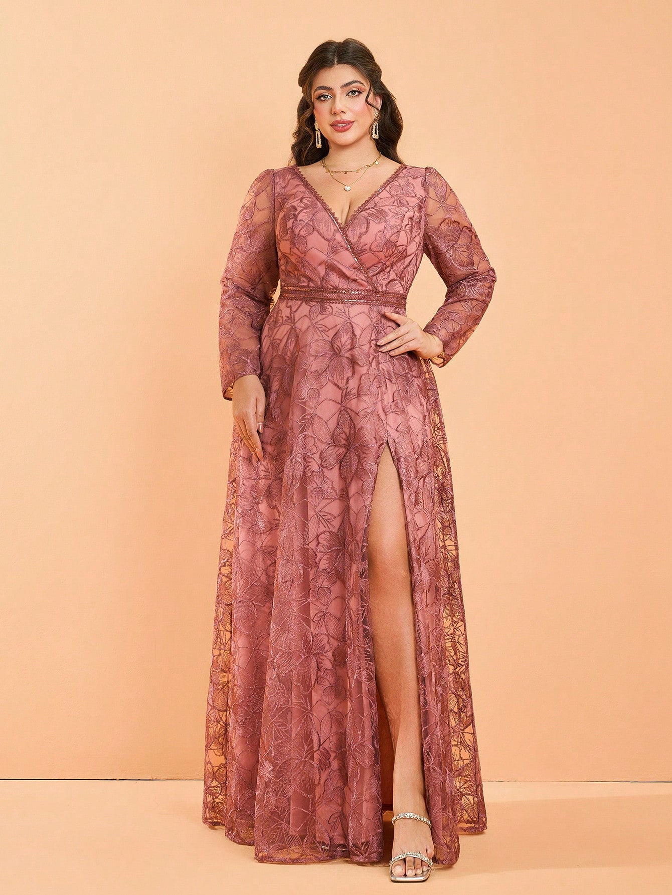 Leely Women's Elegant Sweetheart Cloak Sleeve Lace A-Line Dress