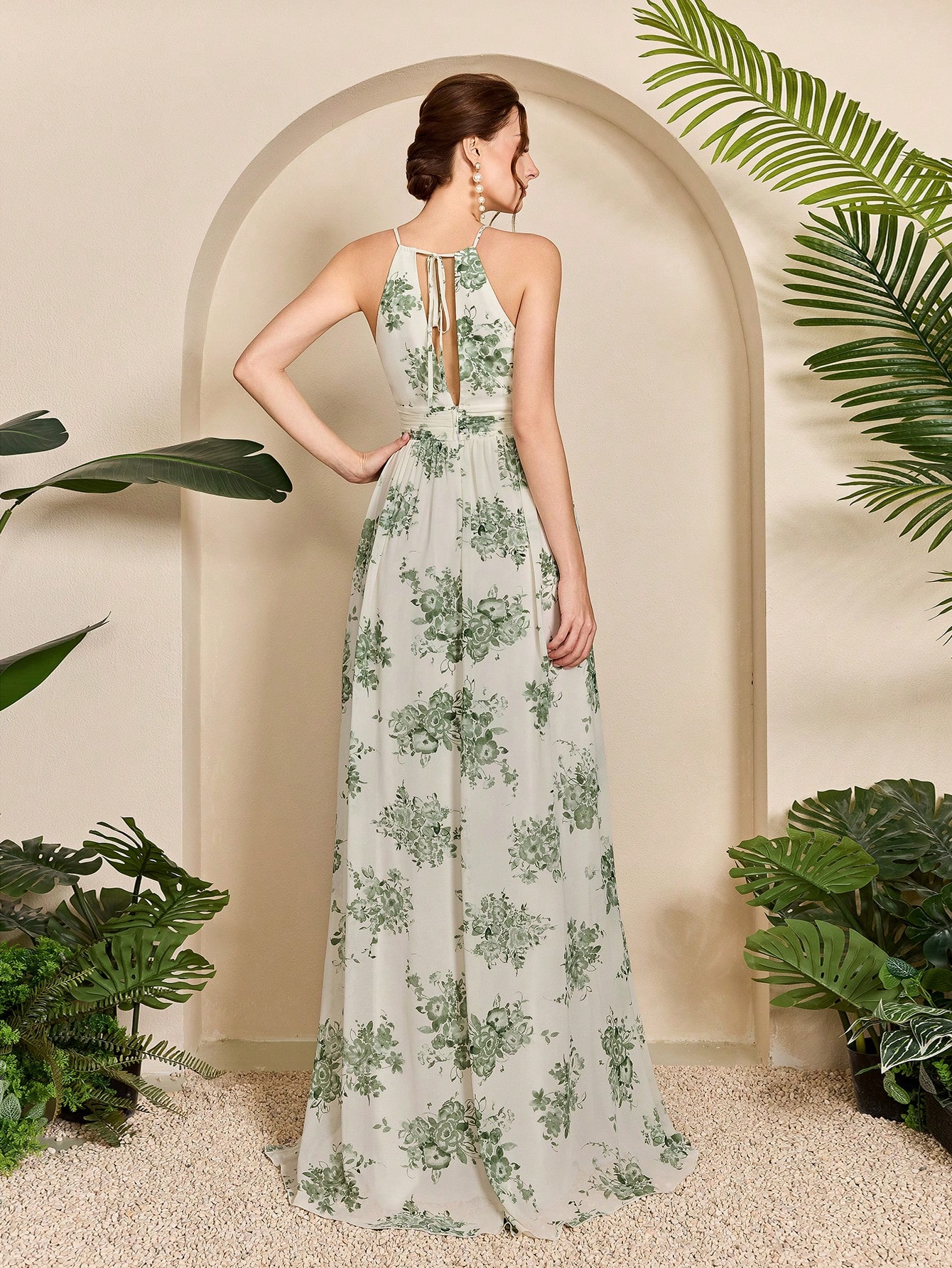 Leely Elegant Halter Sleeveless Party Dress