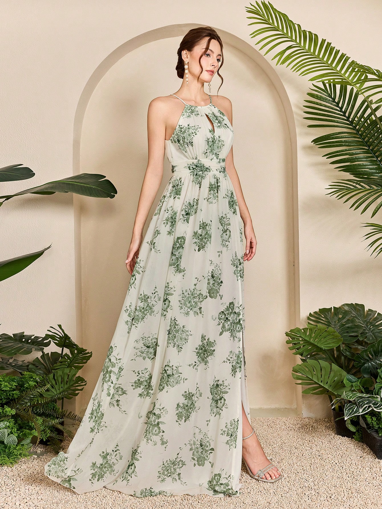 Leely Elegant Halter Sleeveless Party Dress