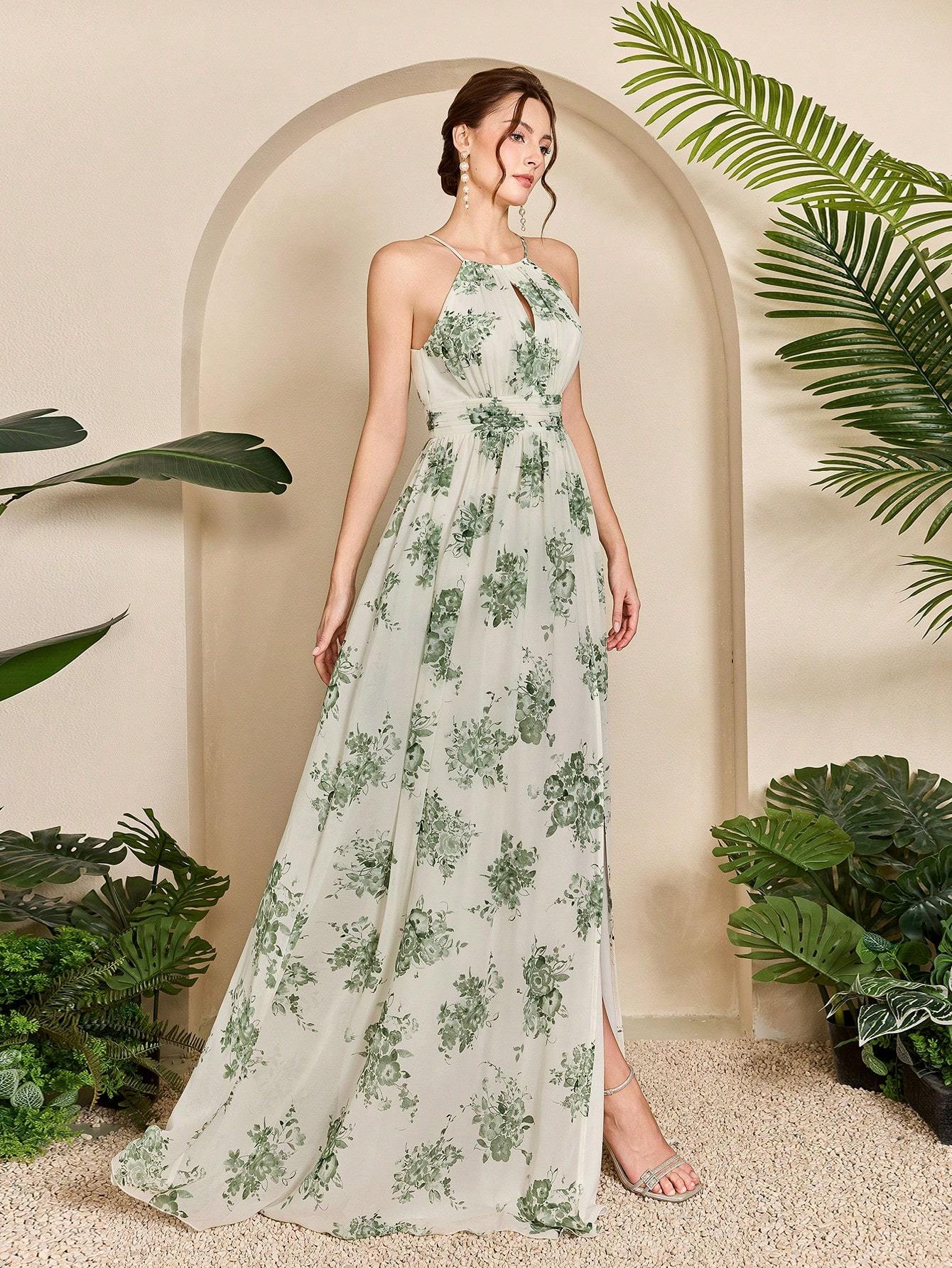 Leely Elegant Halter Sleeveless Party Dress