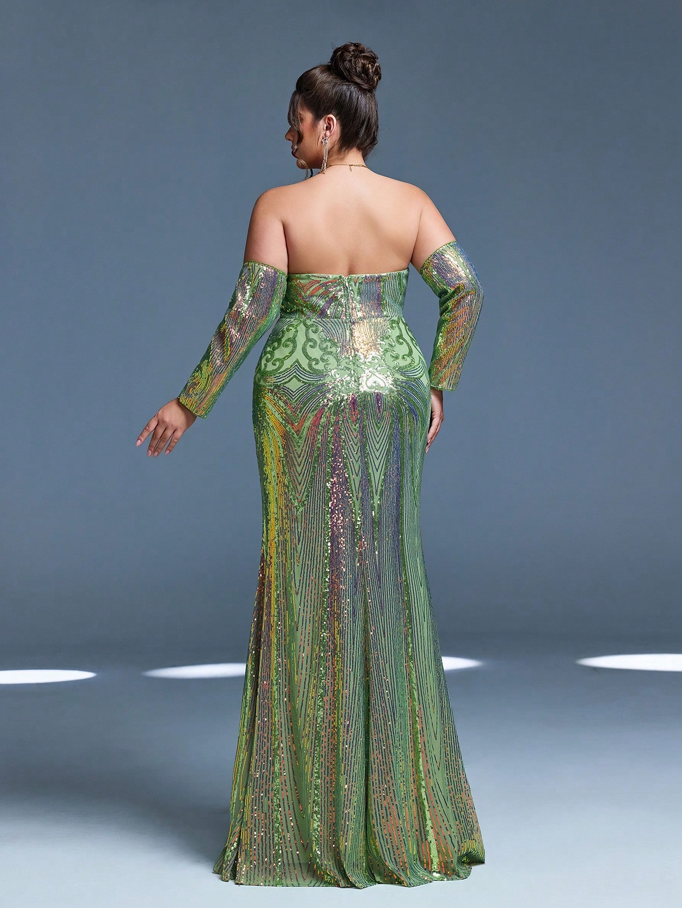 Leely Plus Women's Elegant Strapless Mermaid Prom Dress