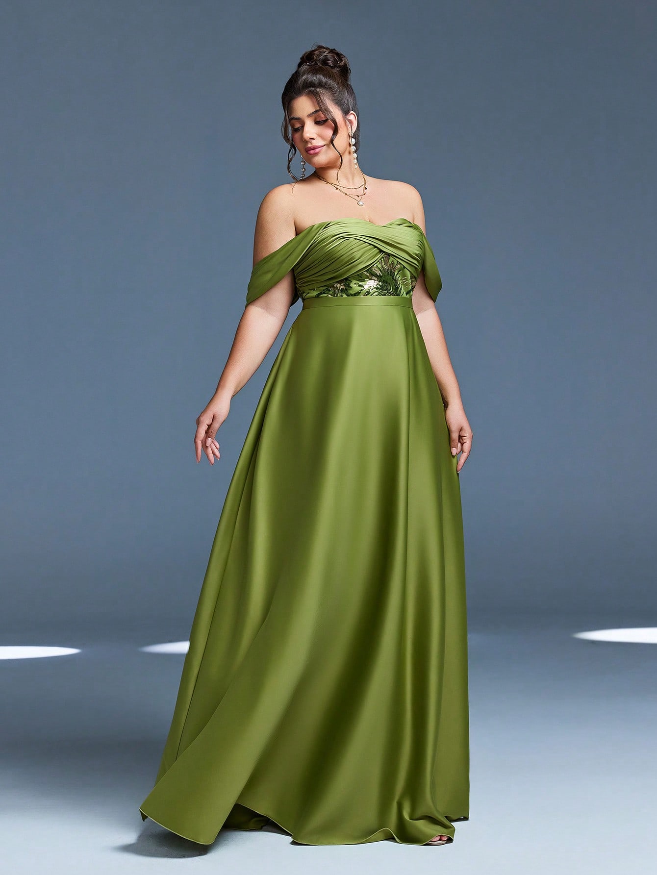 Leely Plus Women's Elegant Off The Shoulder Prom Dress