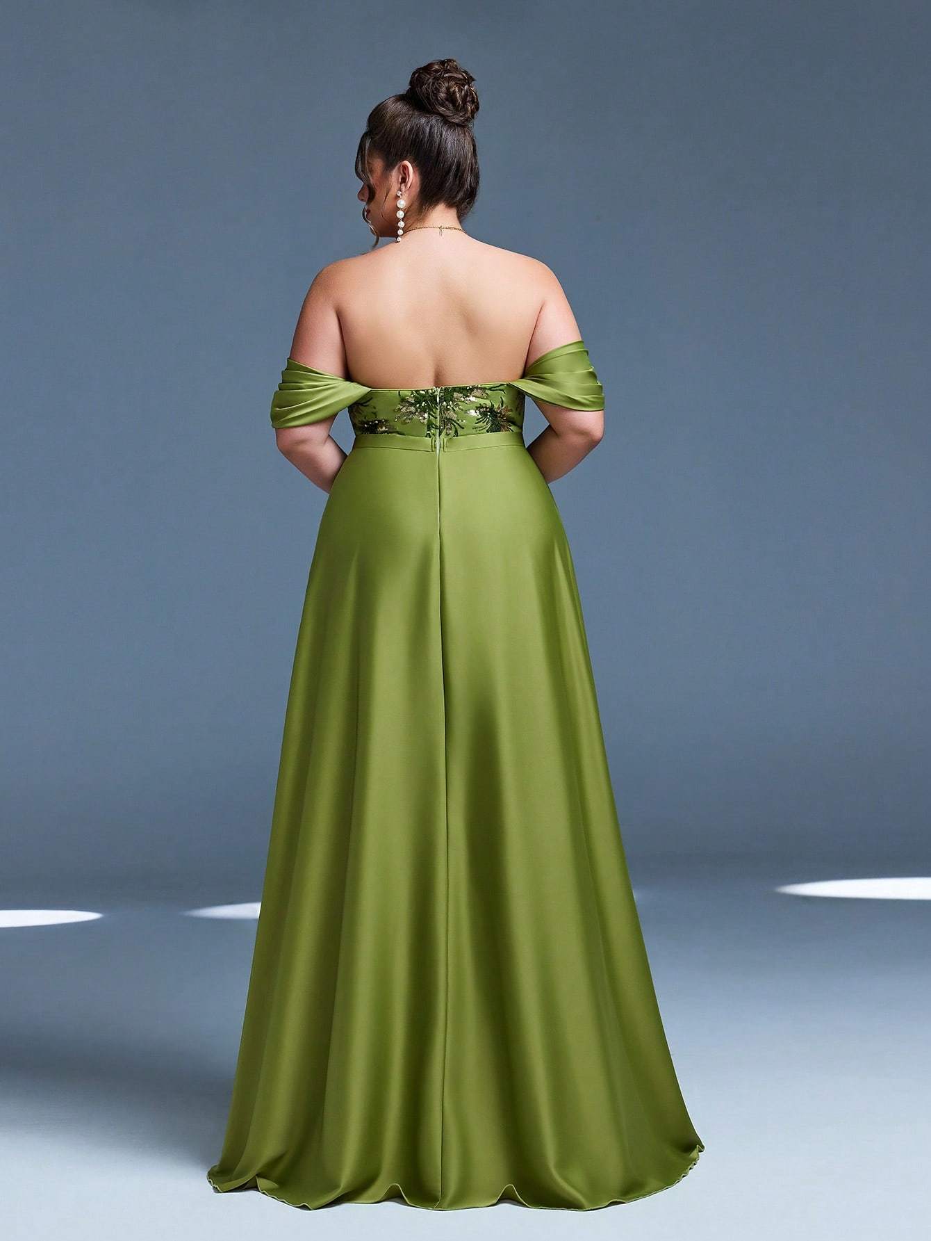 Leely Plus Women's Elegant Off The Shoulder Prom Dress