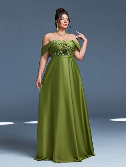 Leely Women's Elegant Sweetheart Cloak Sleeve Lace A-Line Dress