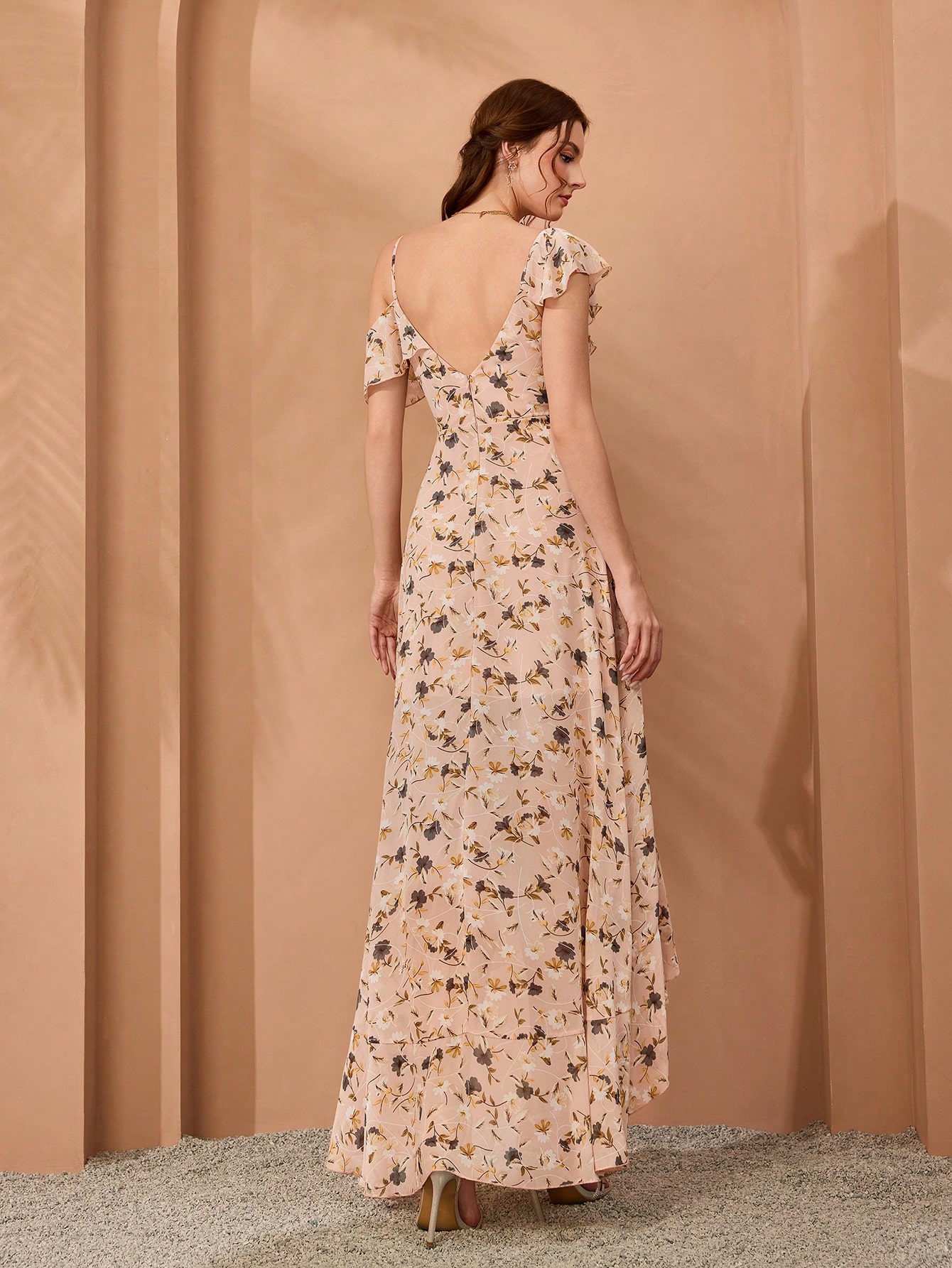 Leely Elegant Asymmetrical Neck Sleeveless Party Dress