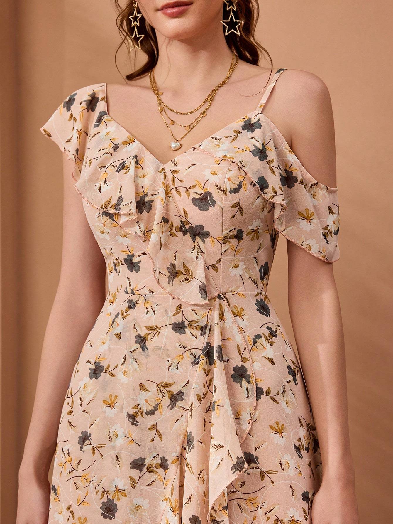 Leely Elegant Asymmetrical Neck Sleeveless Party Dress