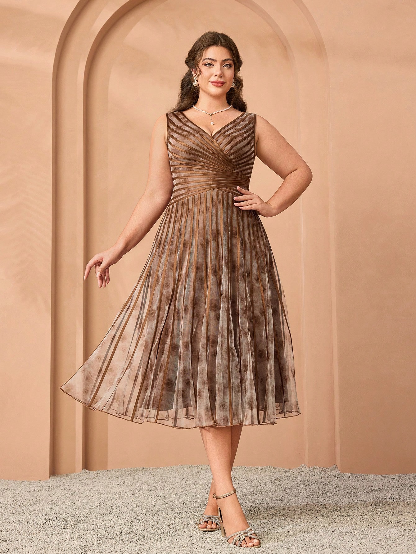 Leely Women's Elegant Sweetheart Cloak Sleeve Lace A-Line Dress
