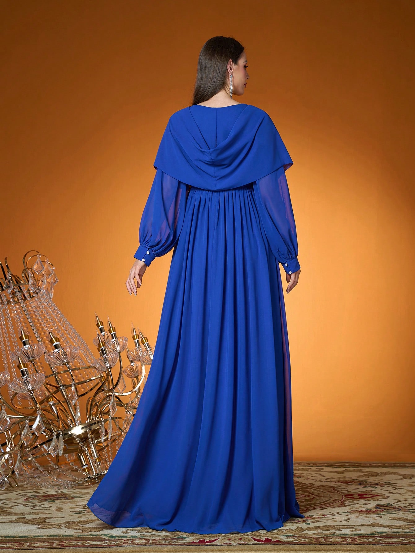 Leely Elegant V Neck Bishop Sleeve Party Dress