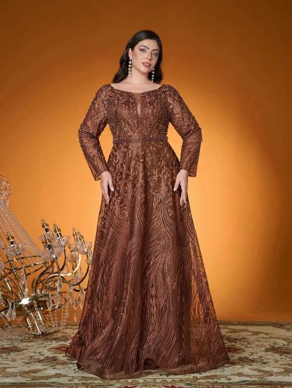 Leely Women's Elegant Sweetheart Cloak Sleeve Lace A-Line Dress