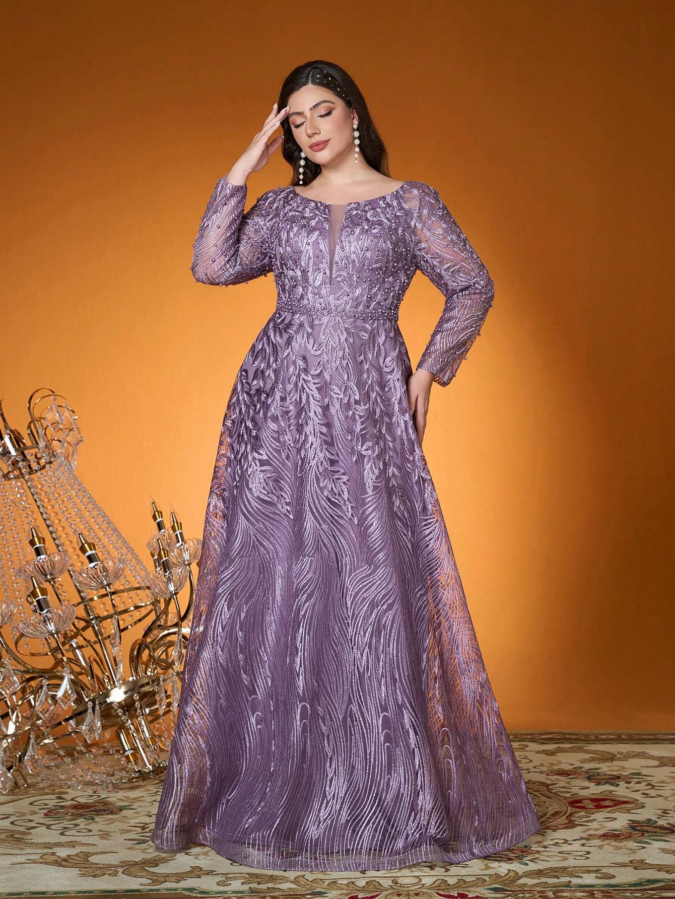 Leely Women's Elegant Sweetheart Cloak Sleeve Lace A-Line Dress