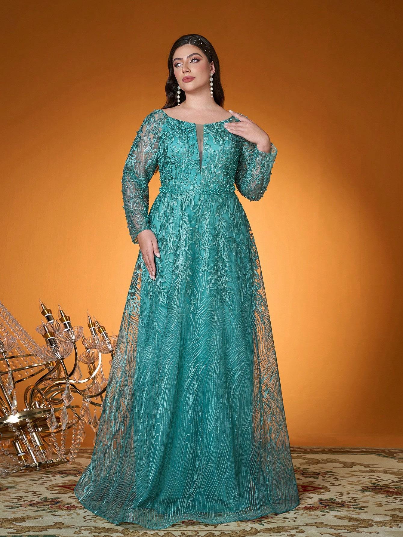 Leely Women's Elegant Sweetheart Cloak Sleeve Lace A-Line Dress