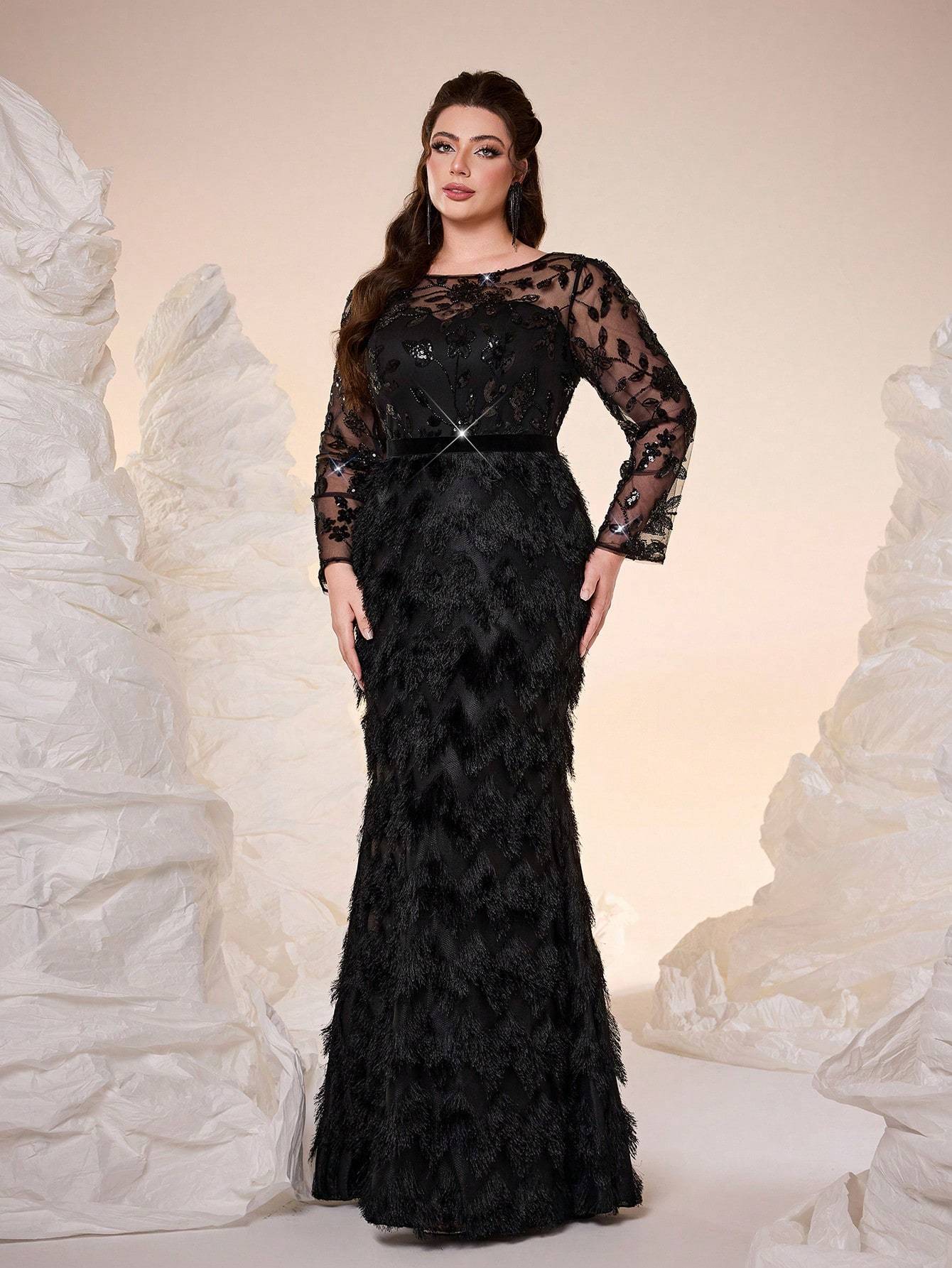 Leely Women's Elegant Sweetheart Cloak Sleeve Lace A-Line Dress
