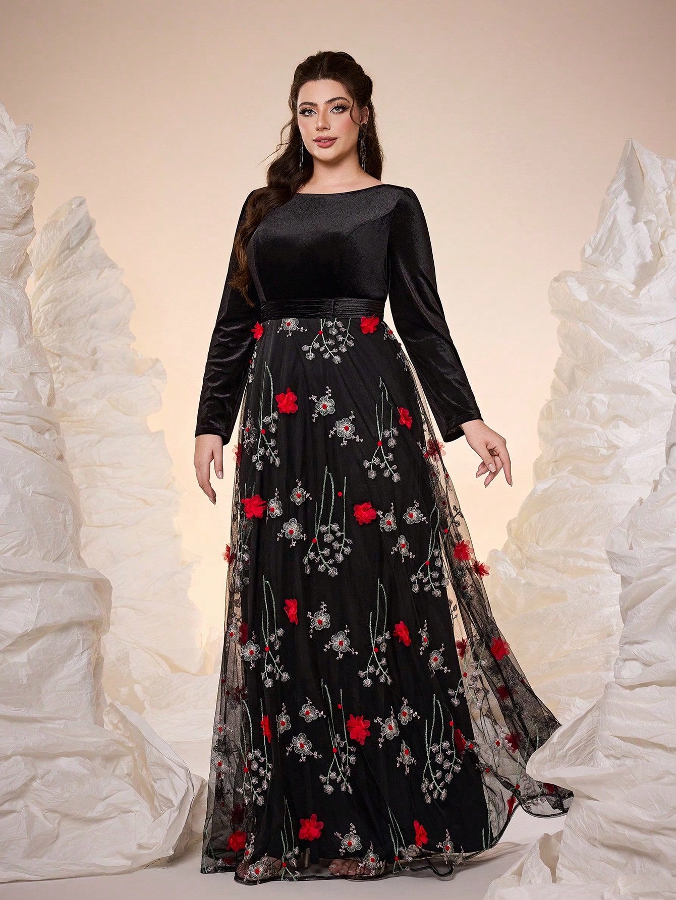 Leely Women's Elegant Sweetheart Cloak Sleeve Lace A-Line Dress