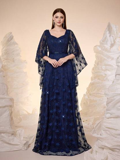 Leely Women's Elegant Sweetheart Cloak Sleeve Party Dress