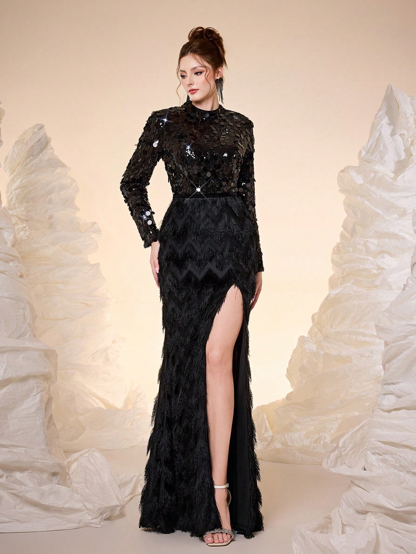 Leely Women's Elegant Sweetheart Cloak Sleeve Lace A-Line Dress
