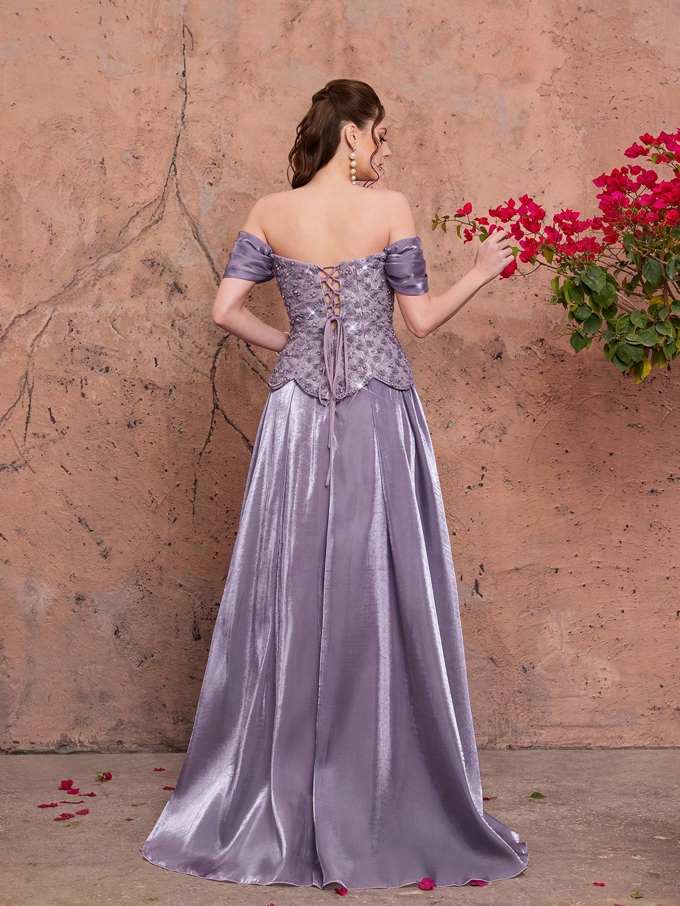Leely Women's Elegant Off The Shoulder Party Dress