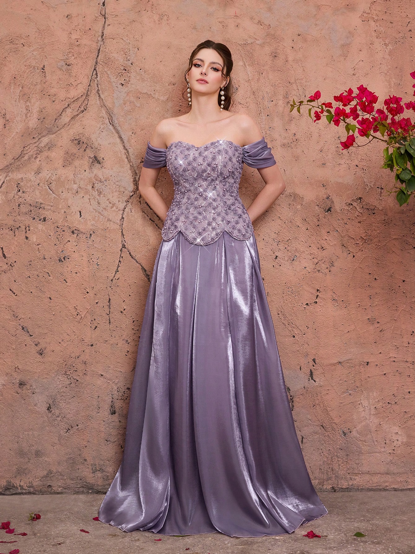 Leely Women's Elegant Off The Shoulder Party Dress