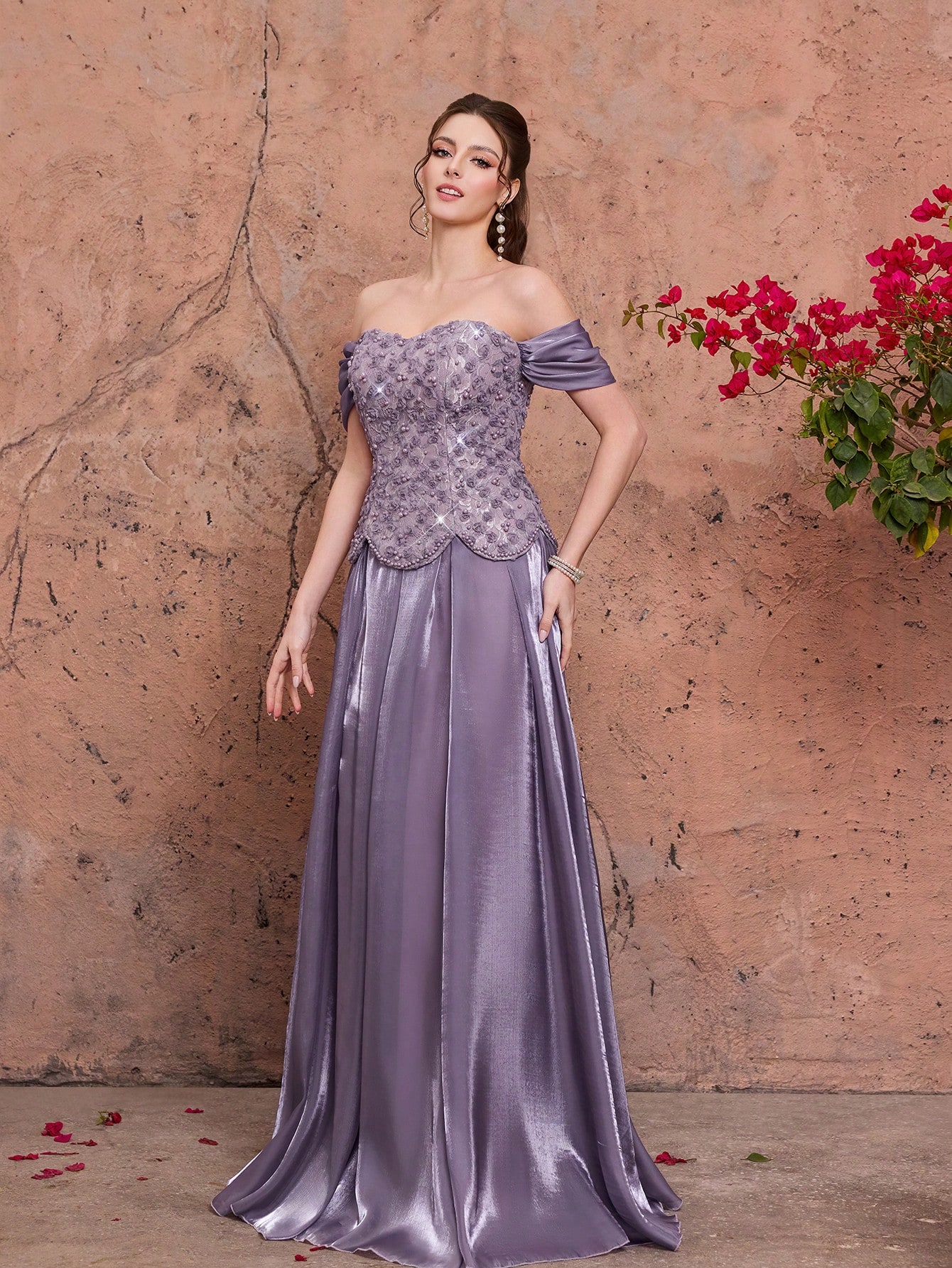 Leely Women's Elegant Off The Shoulder Party Dress