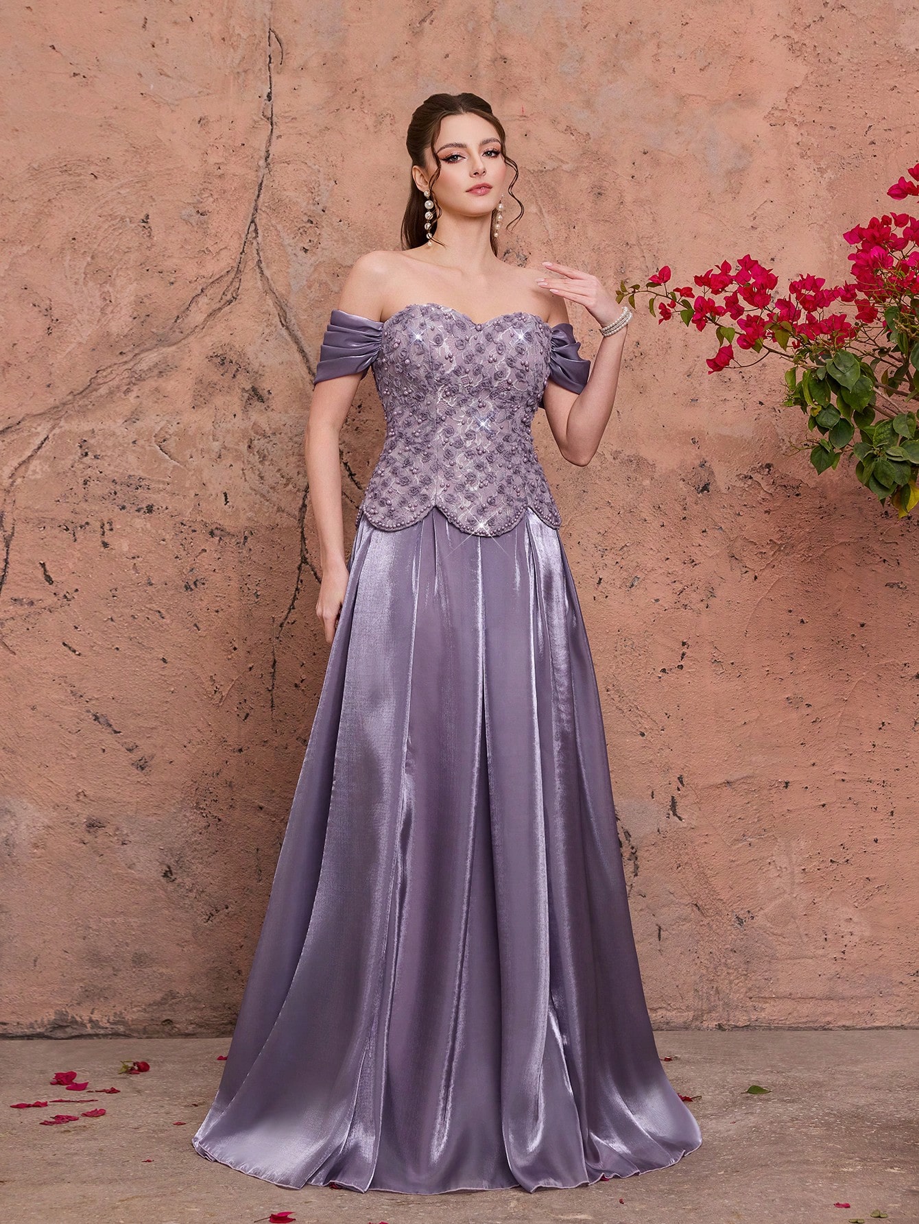 Leely Women's Elegant Off The Shoulder Party Dress