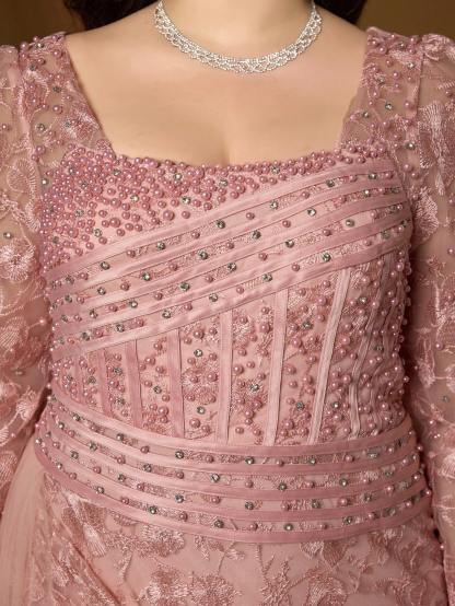Leely Plus Women's Elegant Queen Anne Neckline Long Sleeve Mermaid Party Dress