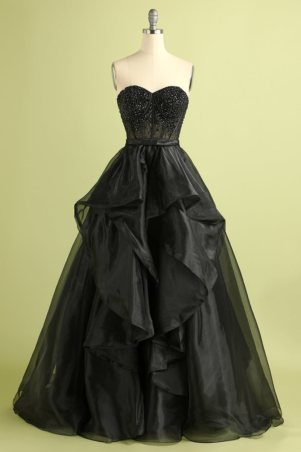 Modecrush Black Strapless Ball Gown Formal Evening Dress
