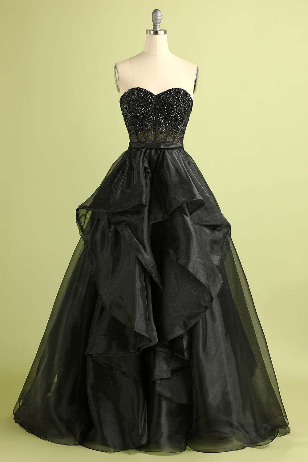 Modecrush Black Strapless Ball Gown Formal Evening Dress