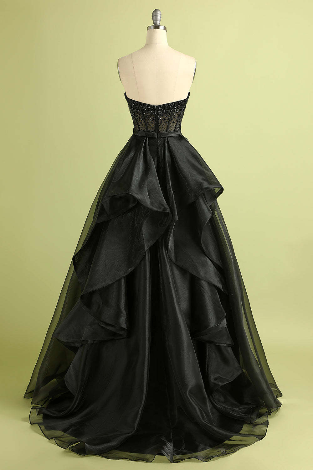 Modecrush Black Strapless Ball Gown Formal Evening Dress